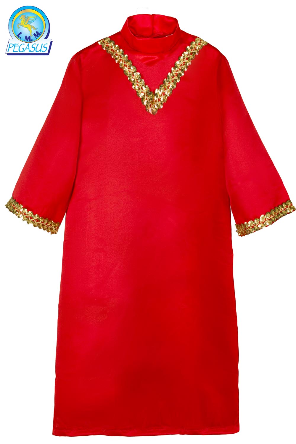 TUNICA RASO ROSSO CON PASSAMANERIA PAILETTES BAMBINO/A